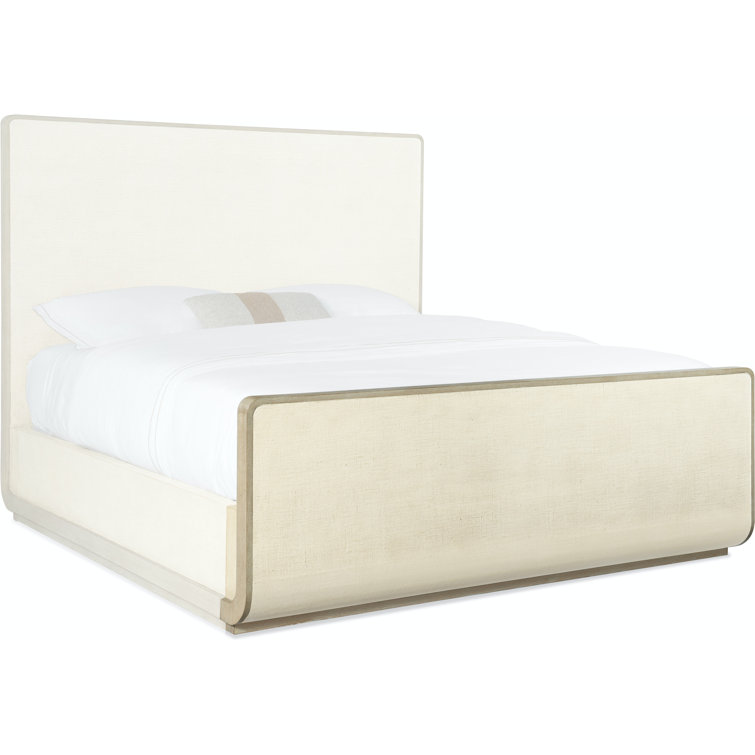 Serene Retreat Oak and Burlap Queen Sleigh Bed with Storage