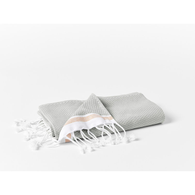 Deep Pewter and Tangerine Organic Cotton Turkish Bath Towel Set
