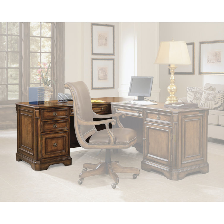 Brookhaven Distressed Cherry Executive Corner Desk with Drawers