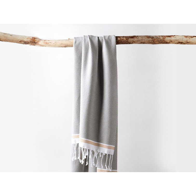 Deep Pewter and Tangerine Organic Cotton Turkish Bath Towel Set