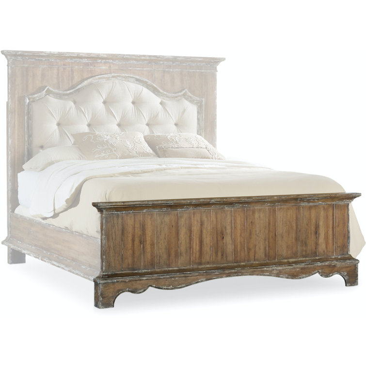 Regal King-Sized Beige Tufted Upholstered Bed with Wood Frame
