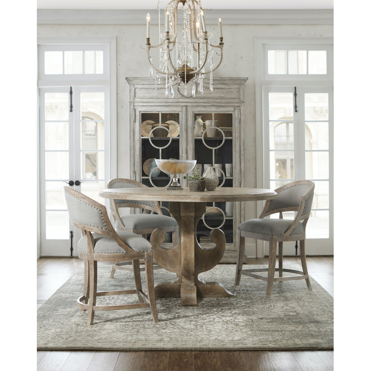 Antwerp Linen Textured Gray Barrel Back Counter Stool