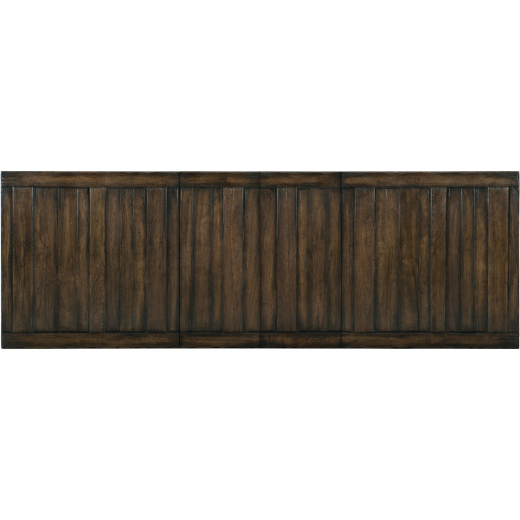 Dark Wood Extendable Trestle Dining Table with Leaves