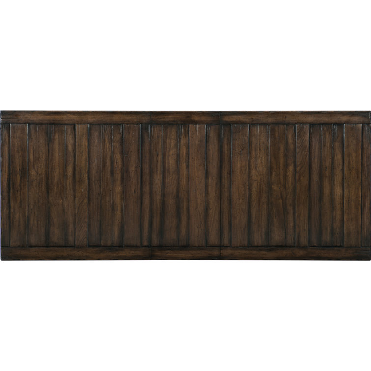 Dark Wood Extendable Trestle Dining Table with Leaves