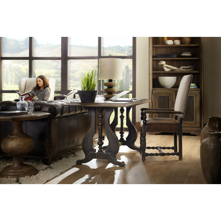 Hill Country Beige and Brown Leather Armchair
