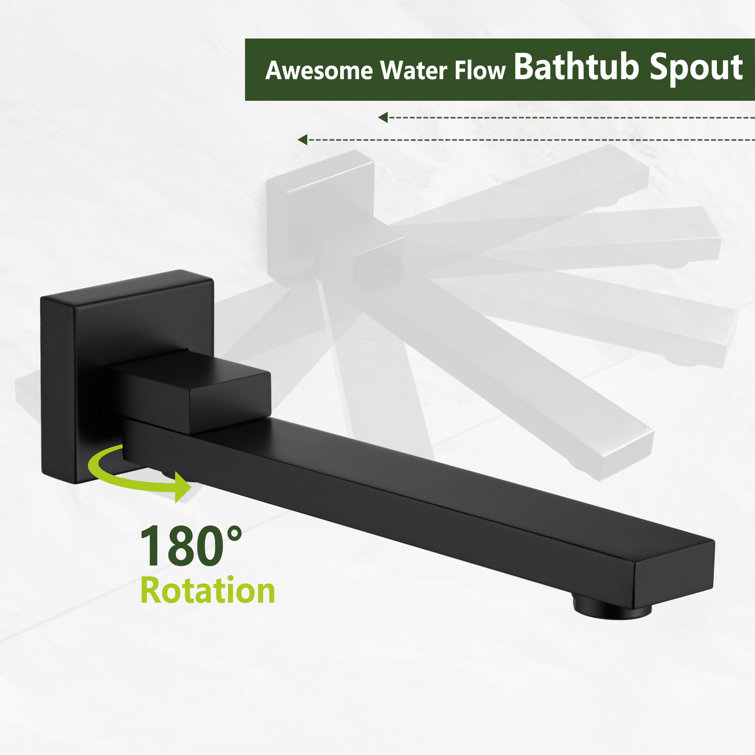 Matte Black Dual Square Rain Shower System with Handheld