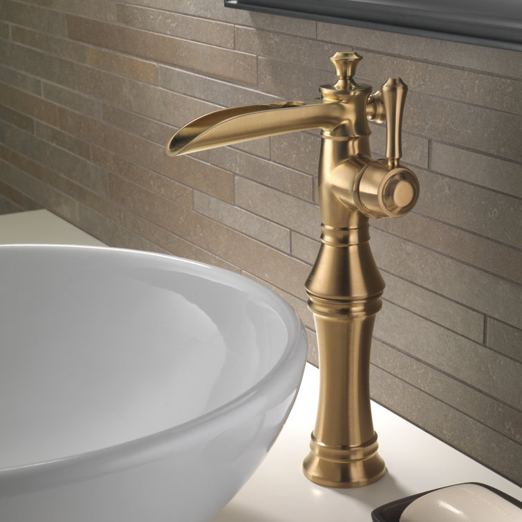 Elegant Single Hole Vessel Bathroom Faucet in Champagne Bronze