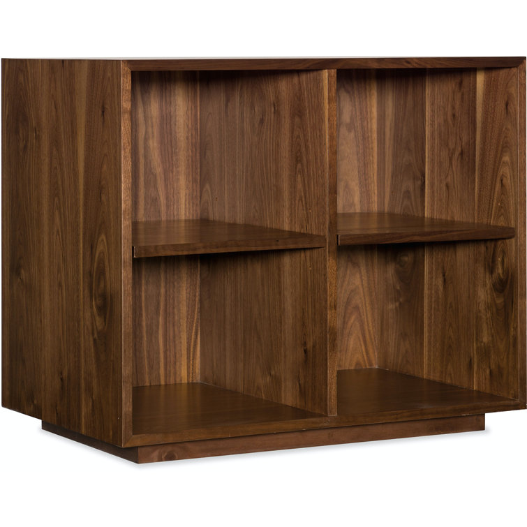 Adjustable Medium Wood Bookcase with Cubes and Shelves