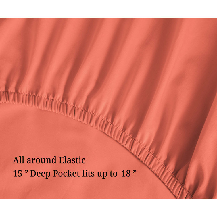 Coral Queen Egyptian Cotton Deep Pocket Sheet Set