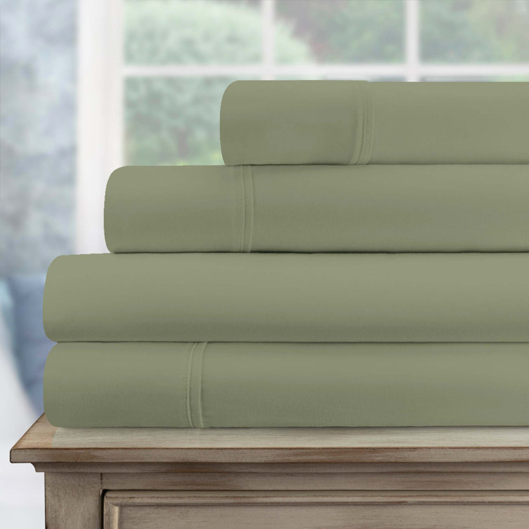 Luxurious Sage Egyptian Cotton Queen Deep Pocket Sheet Set