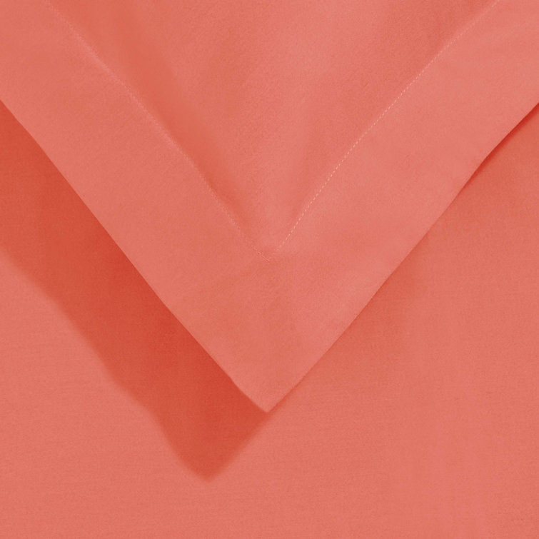 Coral King/California King Cotton Duvet Cover Set with Shams