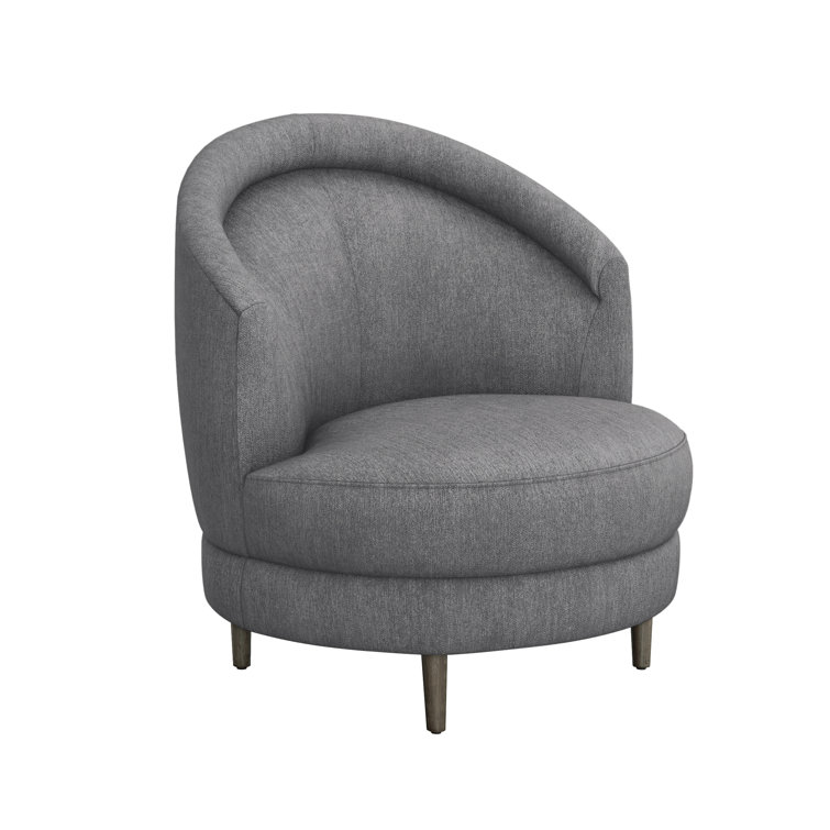 Pearl & Icy Gray Handcrafted Swivel Barrel Chair