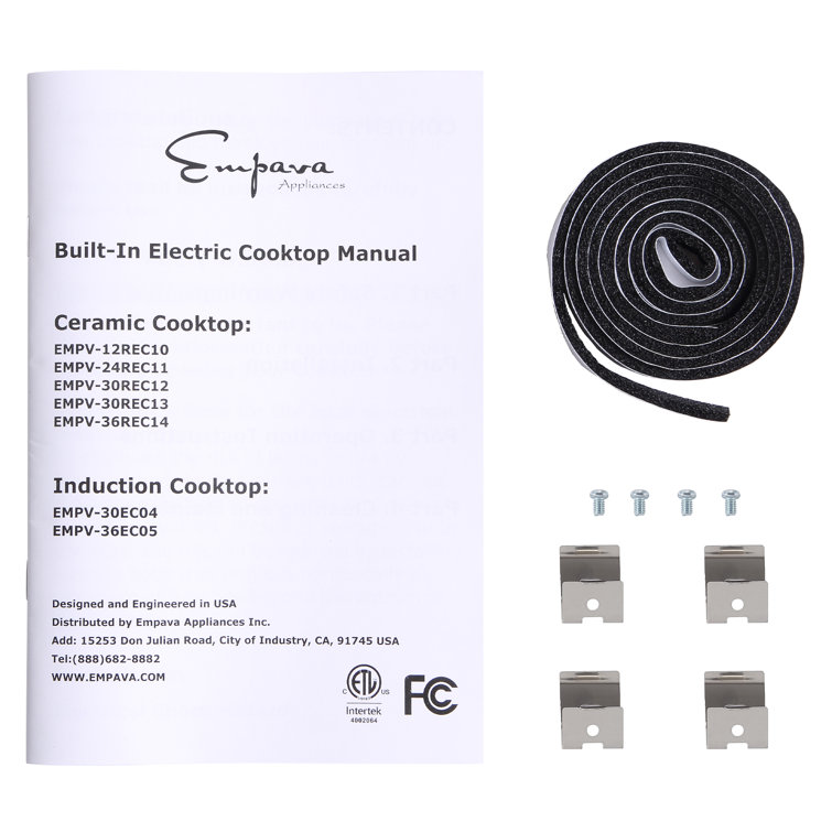 Empava 30" Black Glass 5 Burner Electric Cooktop