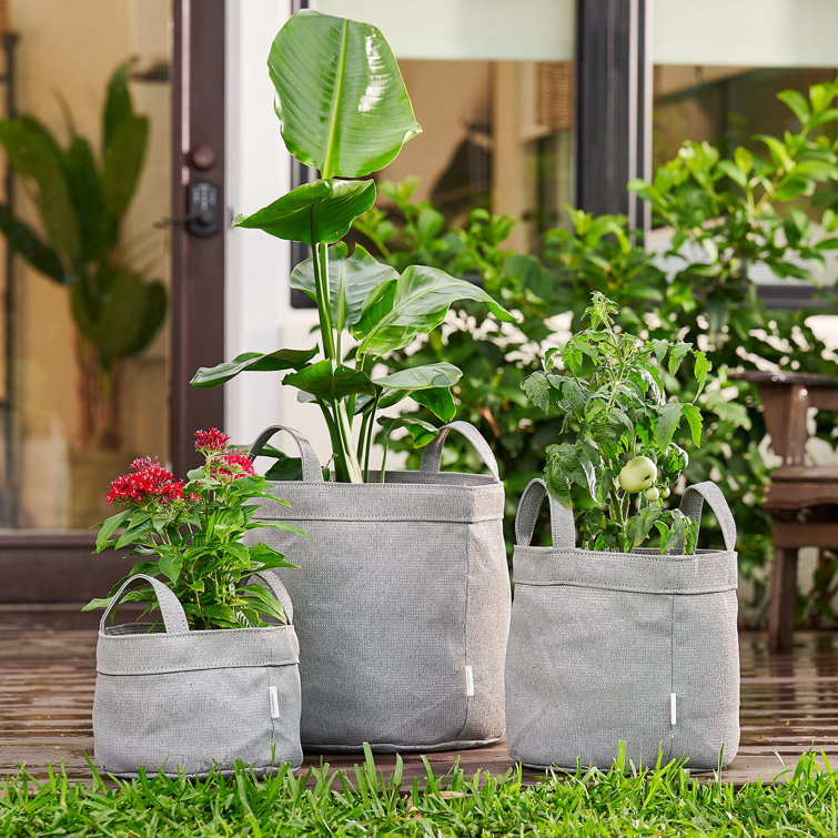 Steel Gray 5 Gallon Fabric Grow Bag with Handles