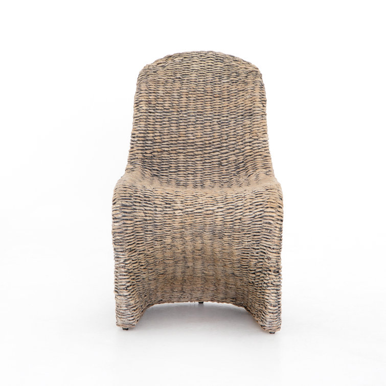 Portia Contemporary Gray Wash Rattan Side Chair