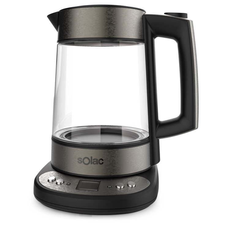 Solac Aroa 1.7 Quarts Glass and Stainless Steel Electric Kettle