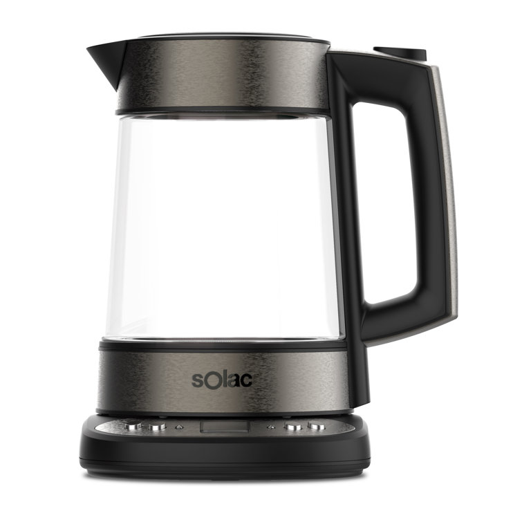 Solac Aroa 1.7 Quarts Glass and Stainless Steel Electric Kettle