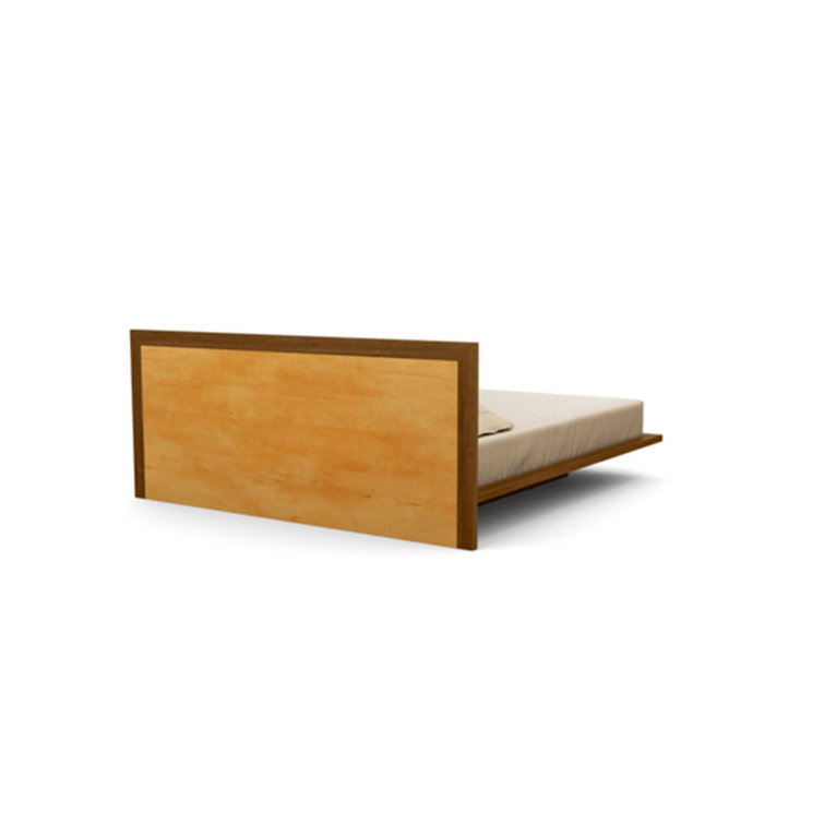 Moduluxe California King Natural Walnut Wood Slat Bed with Headboard