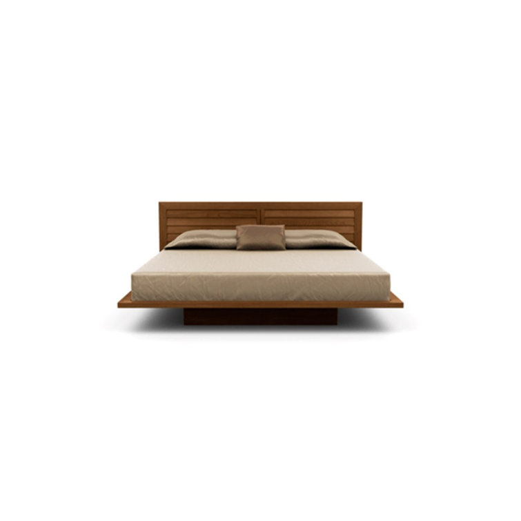 Saddle Cherry Queen Solid Wood Platform Bed with Headboard