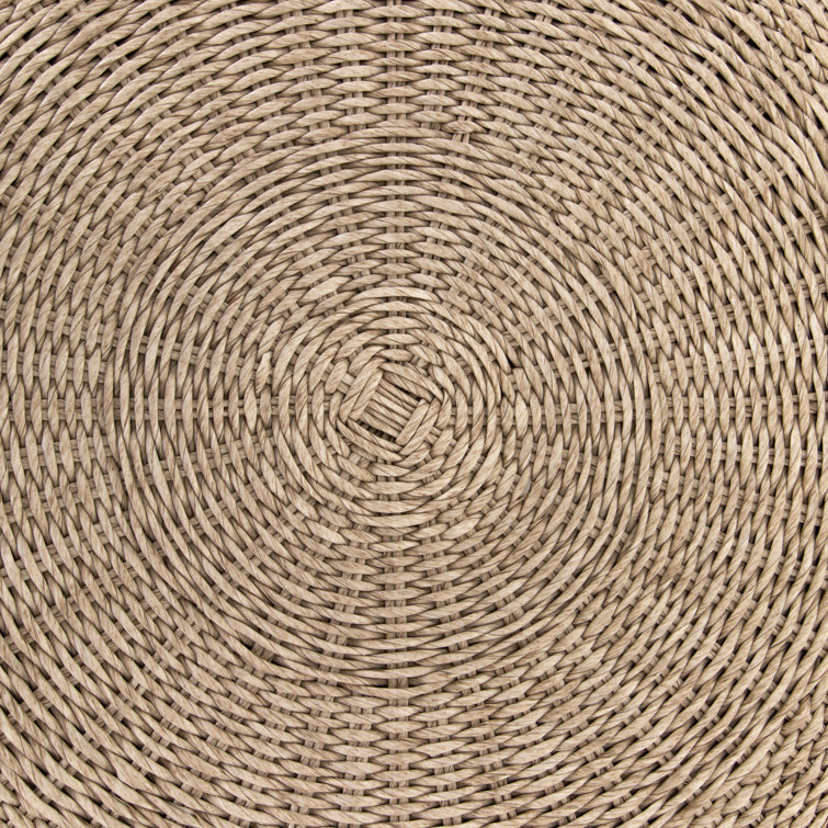 Annette Brown Rattan Round Coffee Table (36")