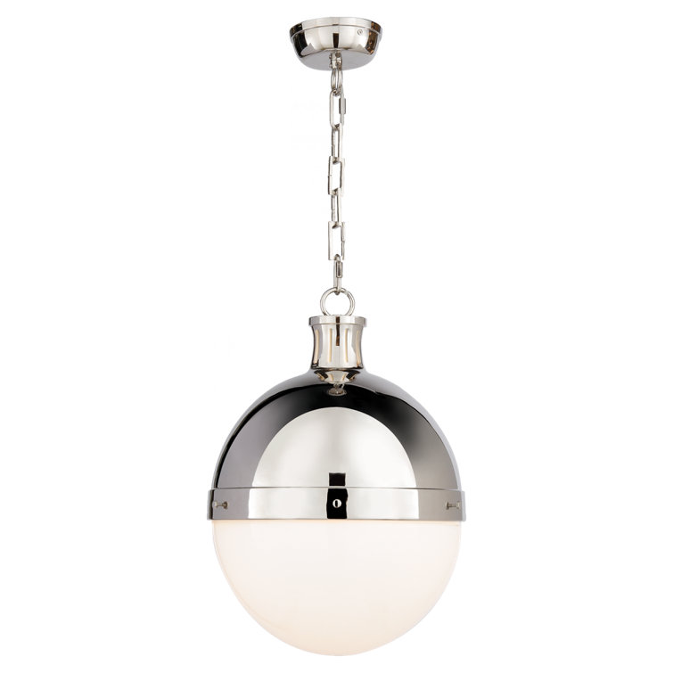 Elegant Polished Nickel Globe Pendant Light with Glass Accents