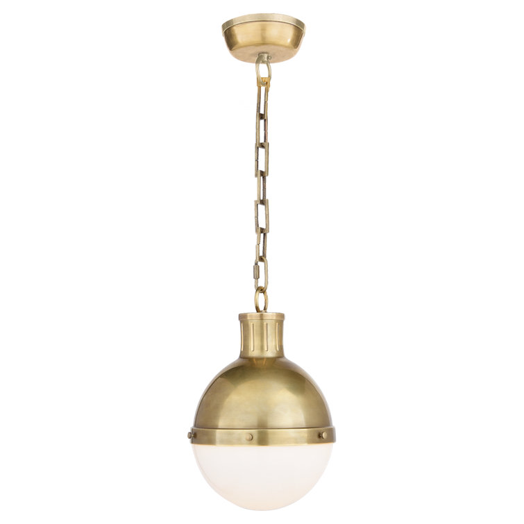 Hand-Rubbed Antique Brass Globe Pendant Light 11.75" H