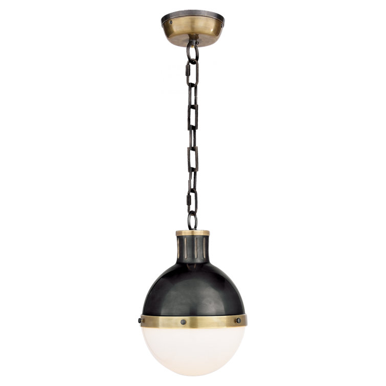 Farmhouse Industrial Hicks 13.75" Globe Pendant in Bronze/Antique Brass