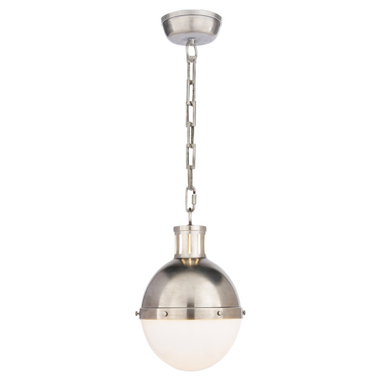 Antique Nickel Globe Pendant Light with Glass Shade