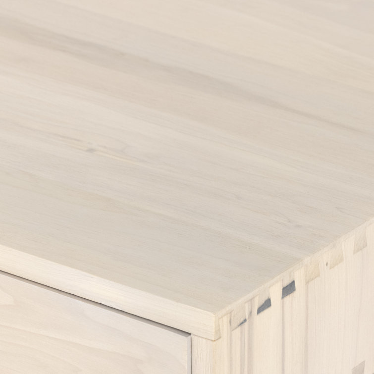 Dove Poplar Contemporary White Home Office Desk with 3 Drawers