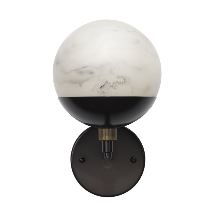 Metro Elegance 1-Light Faux Alabaster & Bronze Wall Sconce