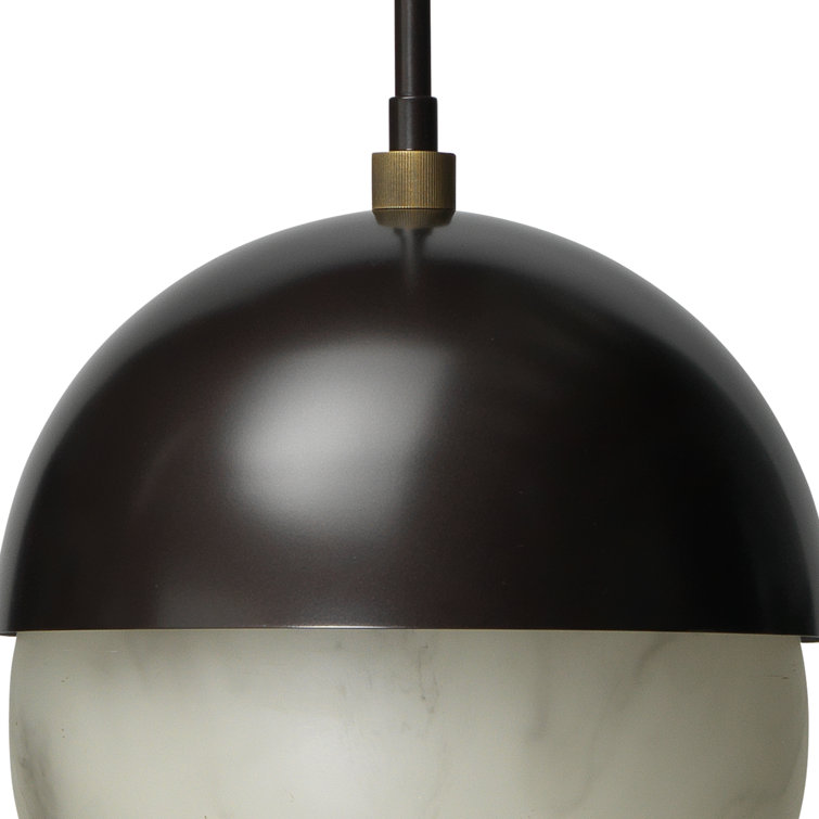 Mini Bowl LED Pendant in Oil Rubbed Bronze with Faux Alabaster Shade