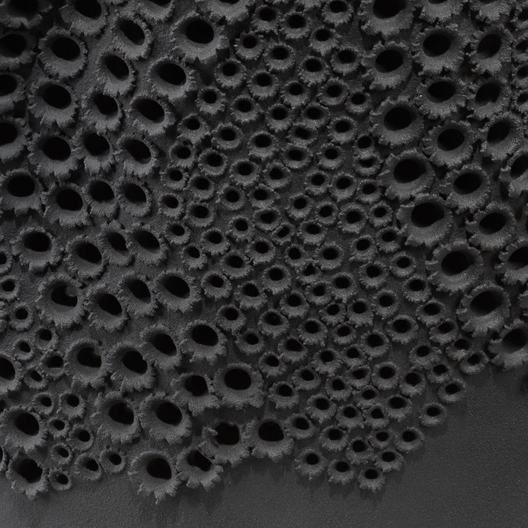 Matte Black Perforated Porcelain Decorative Vase