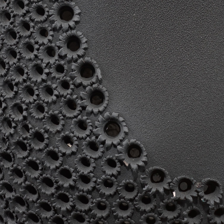 Matte Black Perforated Porcelain Decorative Table Vase
