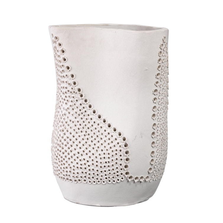 Handcrafted Off-White Porcelain Decorative Table Vase