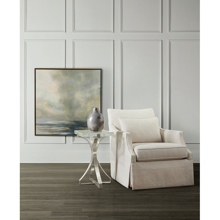 Contemporary Chrome Glass Pedestal End Table