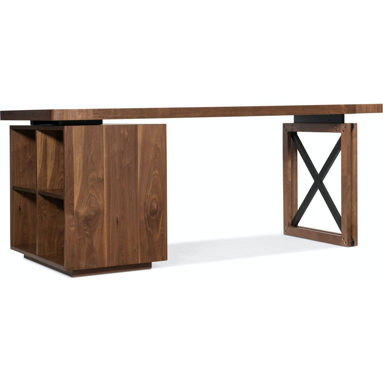Adjustable Medium Wood Bookcase with Cubes and Shelves