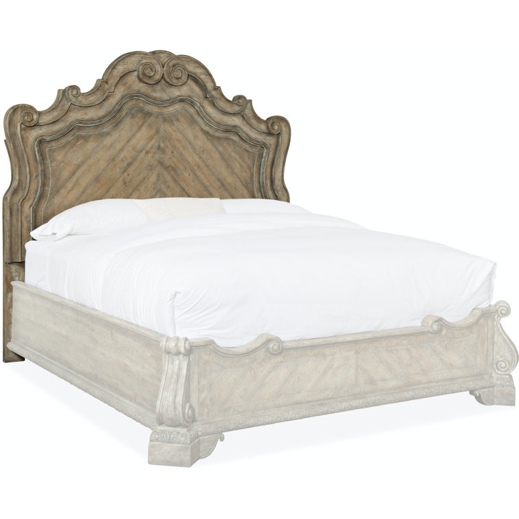 Traditional Castella King Panel Bed with Drawer in Brown