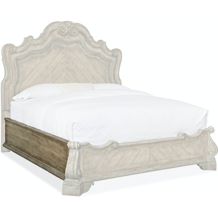 Traditional Castella King Panel Bed with Drawer in Brown