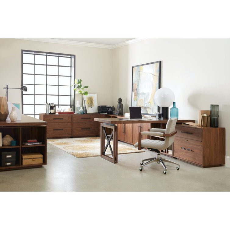 Elon Adjustable 2-Shelf Medium Wood Office Storage Cabinet