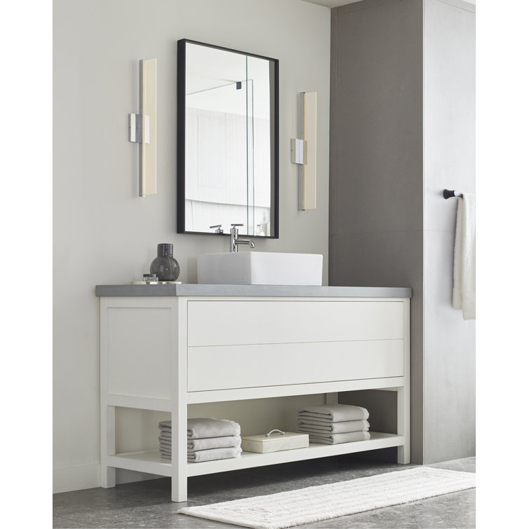 Nightshade Black Ultra-Thin LED Bath Bar with Frosted Acrylic