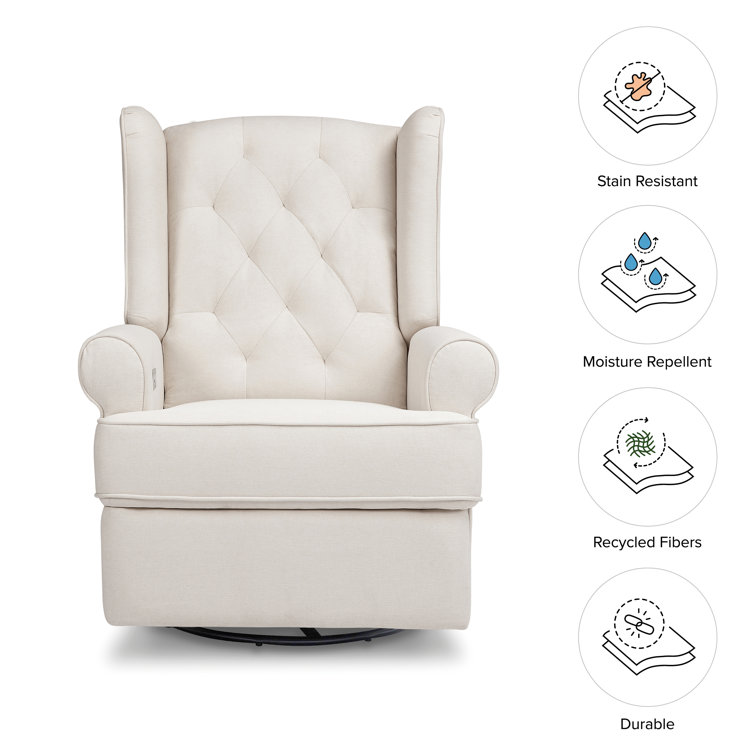 Harbour 32" Cream Eco-Weave Power Swivel Recliner Chair