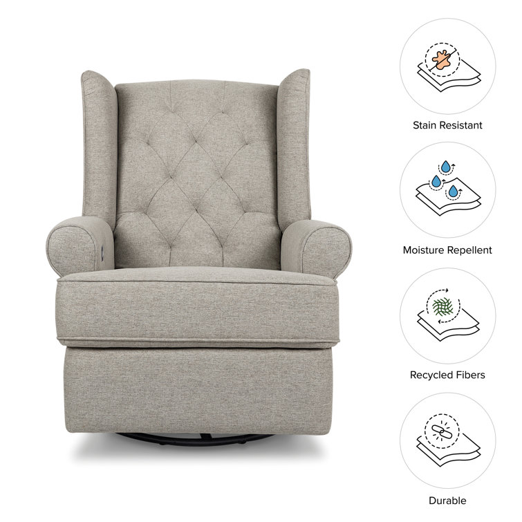 Harbour Performance Grey Eco-Weave Tufted Swivel Recliner