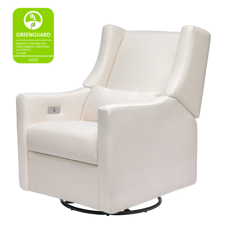 Eco-Weave Cream Performance Swivel Recliner Armchair with USB