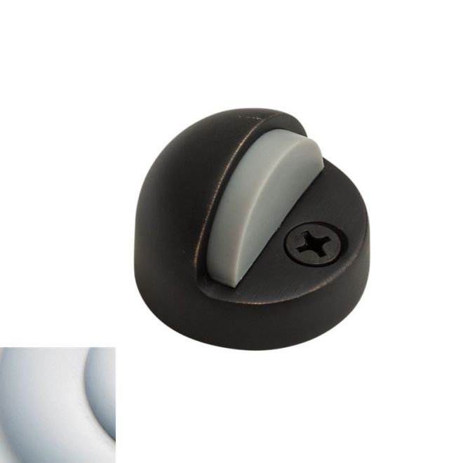 Satin Chrome Magnetic Floor Door Holder with Rubber Bumper