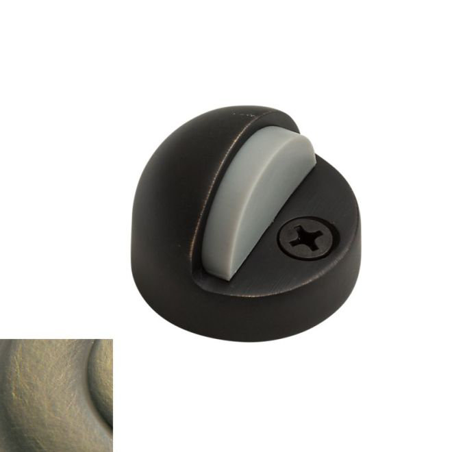 Satin Brass Black Half Dome Magnetic Floor Door Stop