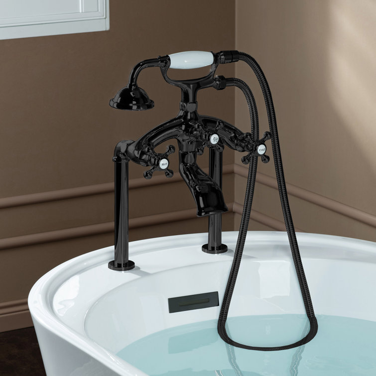 Victorian Oil Rubbed Bronze Deck Tub Filler with Diverter