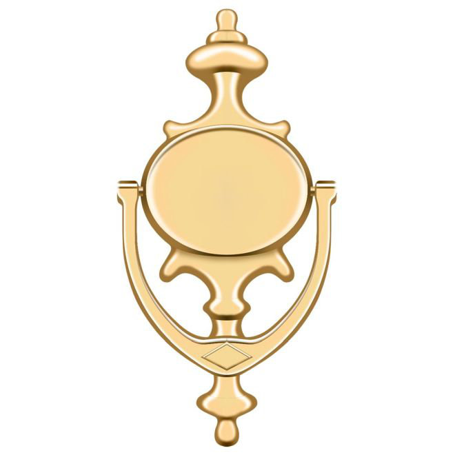 Imperial Solid Brass Traditional Door Knocker in Polished Brass Finish