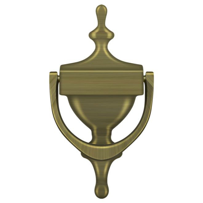 Antique Brass Victorian Door Knocker with Solid Brass Construction