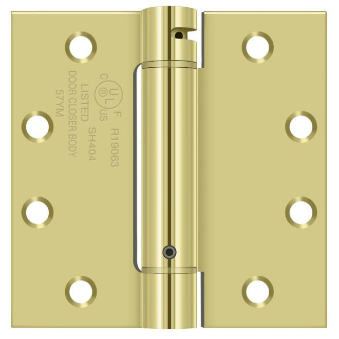 Polished Brass 4.5'' x 4.5'' Steel Spring Hinge
