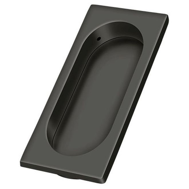 Oil Rubbed Bronze Recessed Flush Pull with Mounting Hardware